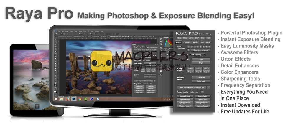 Raya Pro 4.0 Suite - Luminosity Masking Panel for Photoshop MacOS