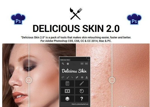 Delicious Skin Panel 2.0 Plugin for Photoshop MAC 皮肤修饰工具