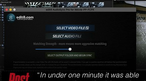 Edit8 Audio Sync FULL VERSION v1.0 for Premiere Pro & Final Cut Pro macOS